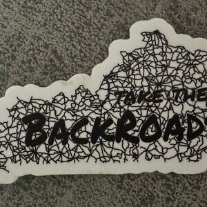 Black and White 'Take the Backroads' Kentucky Sticker